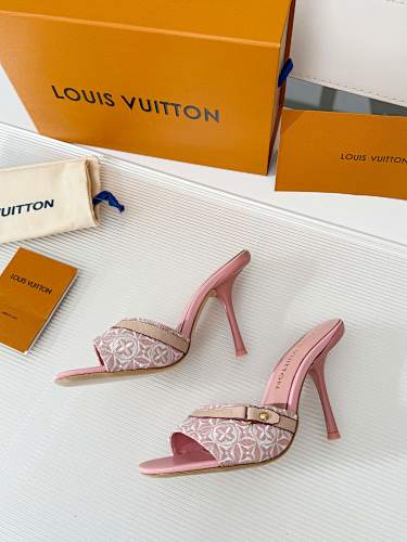 Louis Vuitton monogram mule sandals / heeled slide sandals
