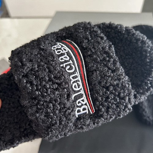 Balenciaga Furry Logo Pool Slides