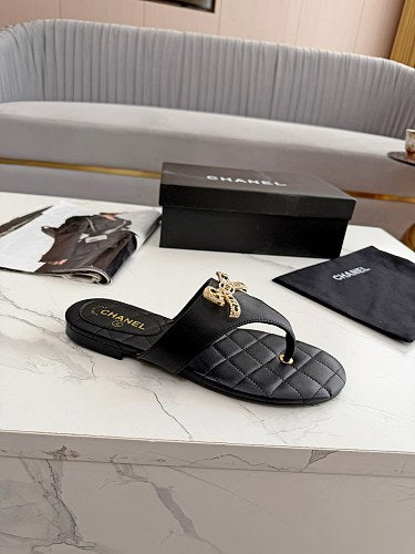 Chanel Quilted Thong Sandals