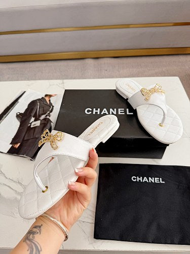 Chanel Quilted Thong Sandals