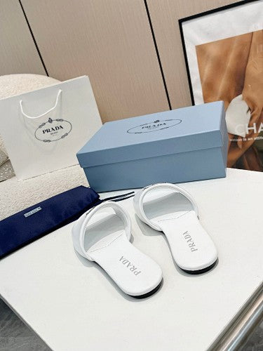 Prada Triangle Logo slide sandals