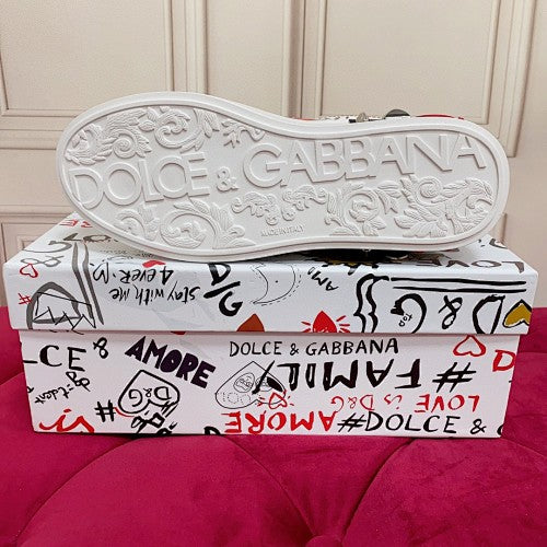 Dolce & Gabbana Portofino Graffiti Crest Low-Top Sneakers