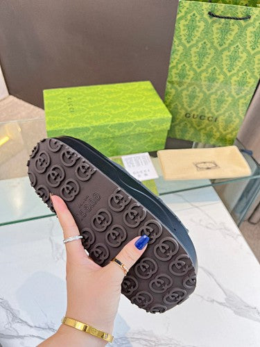 Gucci GG Perforated Platform Slide Sandals