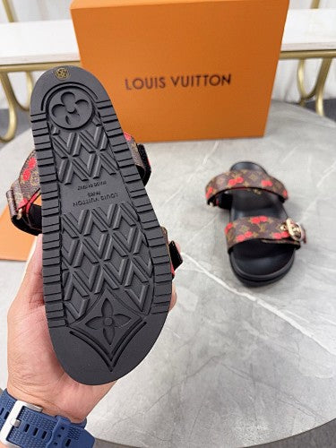 Louis Vuitton Monogram Cherry Double-Strap Slide Sandals