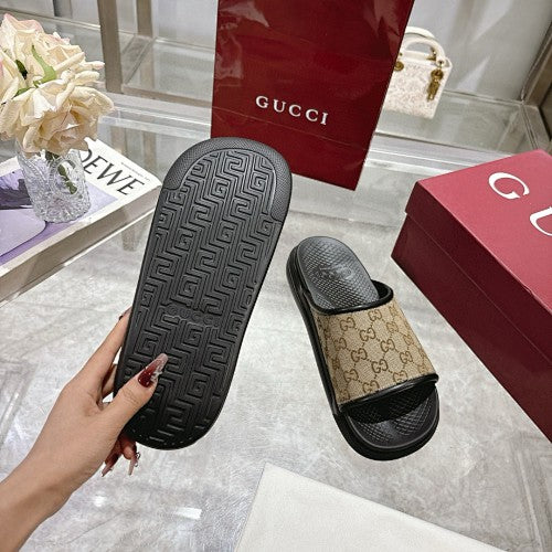 Gucci GG Supreme Monogram Platform Slide Sandals