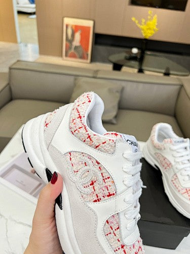 Chanel CC Tweed & Leather Chunky Low-Top Sneakers
