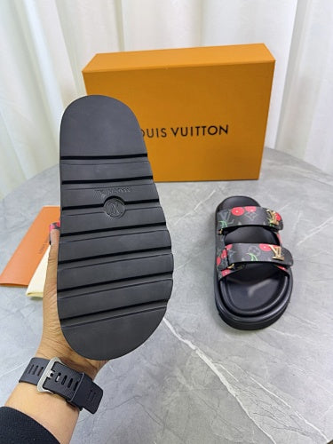 Louis Vuitton LV Trainer/Pool-Style Double-Strap Slide Sandals