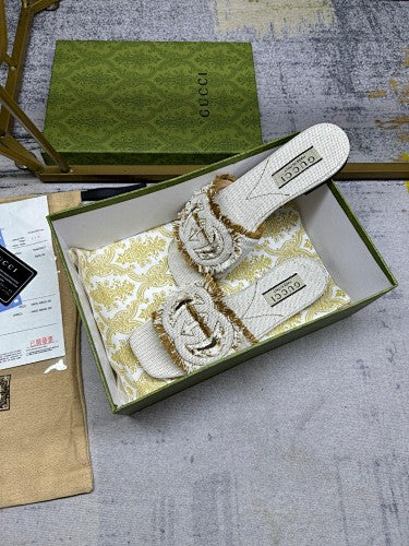 Gucci Interlocking G Canvas Slide Sandals