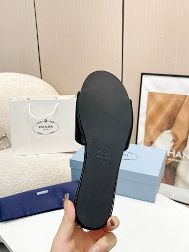 Prada Triangle Logo slide sandals