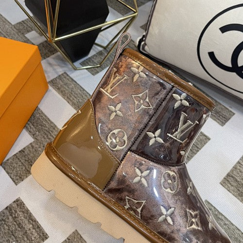 Louis Vuitton Monogram Shearling Ankle Boots