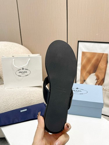 Prada Triangle Logo thong sandals