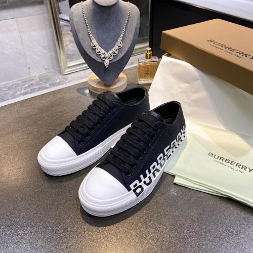 Burberry Logo-Print Cotton Canvas Low-Top Sneakers