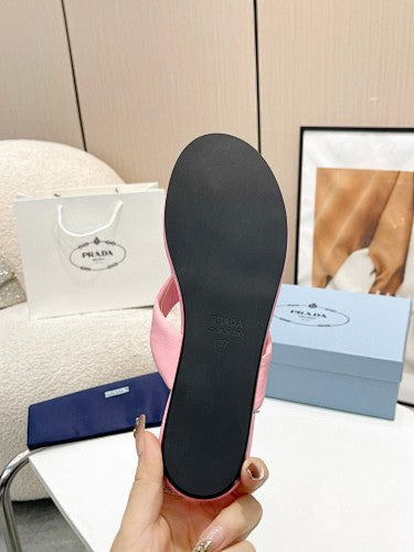 Prada Triangle Logo thong sandals