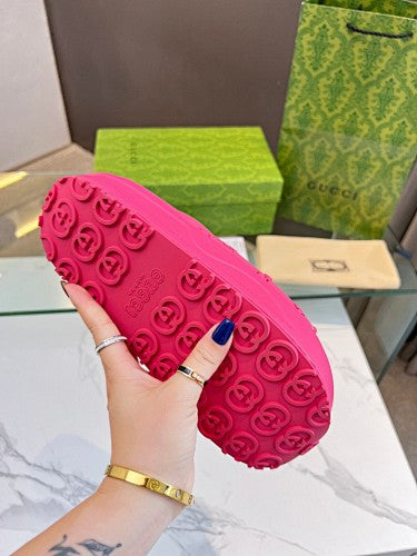 Gucci GG Perforated Platform Slide Sandals