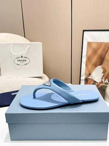 Prada Triangle Logo thong sandals