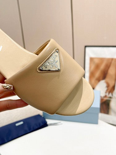 Prada Triangle Logo slide sandals