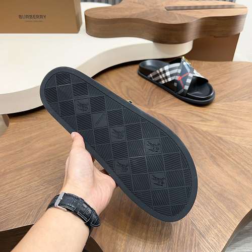 Burberry Check Criss-Cross Buckle Slide Sandals