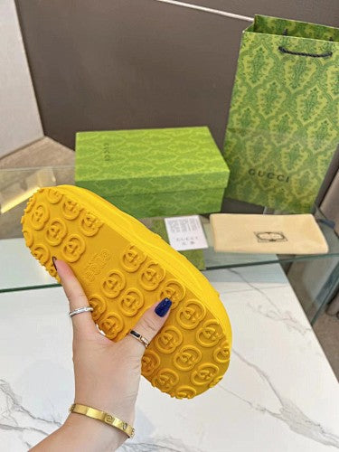 Gucci GG Perforated Platform Slide Sandals