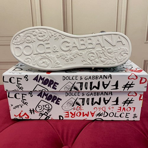 Dolce & Gabbana Portofino Graffiti Crest Low-Top Sneakers