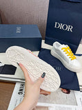 Dior White Oblique Platform Sneakers