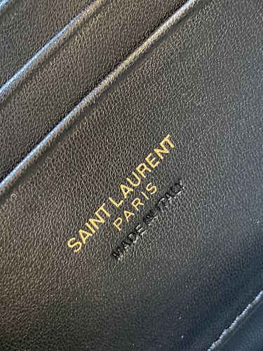 Saint Laurent (YSL) Black Lou Camera Bag (Gold)