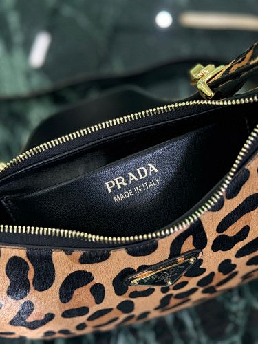 Prada Leopard-Print Moon Bag