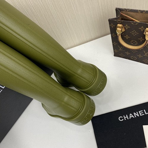 Chanel CC Logo Tall Rain Boots