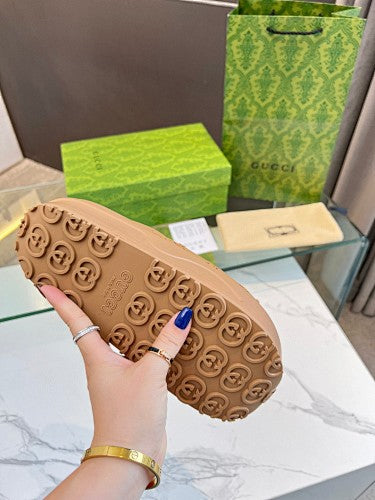 Gucci GG Perforated Platform Slide Sandals